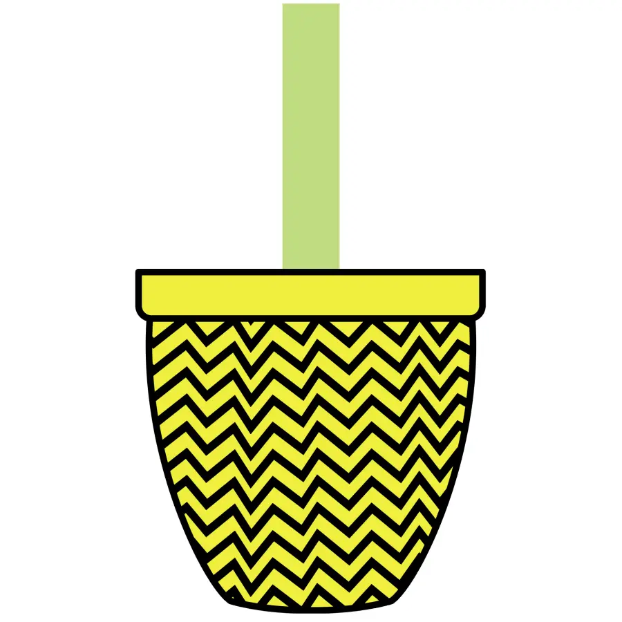 Flower Wreath Attachment Door Hanger 22in yellow zigzag pot with lime rim green strap on Tampa Home & Garden Store