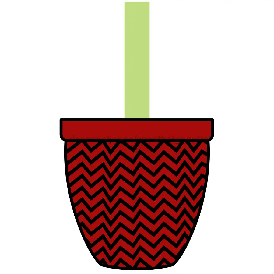 22in door hanger Flower Wreath Attachment red chevron pot with light green stem DecoExchange on Tampa Home & Garden Store