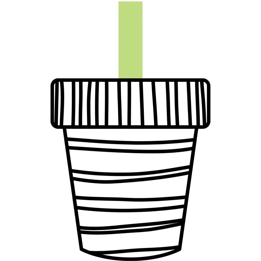 Door Hanger Flower Pot Wood Sign illustration with striped black pot and green stem on Tampa Home & Garden Store