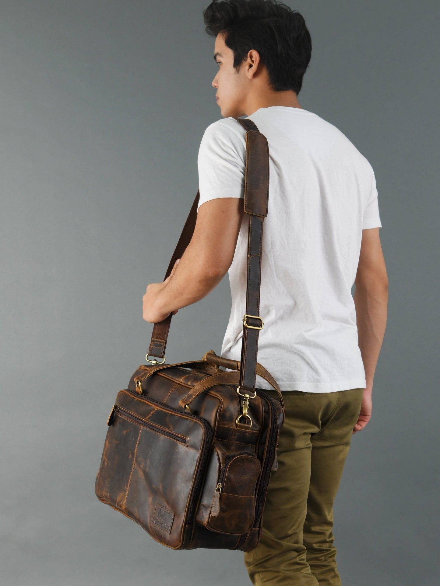 Floyd Handmade Buffalo Leather Office Briefcase - Tampa Home & Garden Store