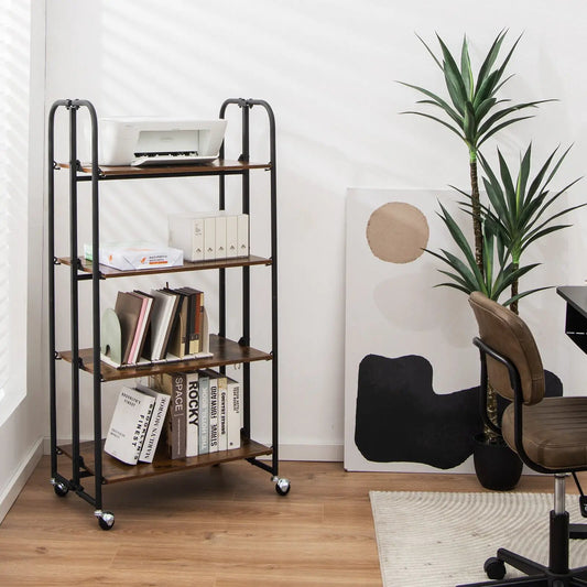 Foldable Rolling Cart with Storage Shelves for Kitchen-4-Tier - Tampa Home & Garden Store