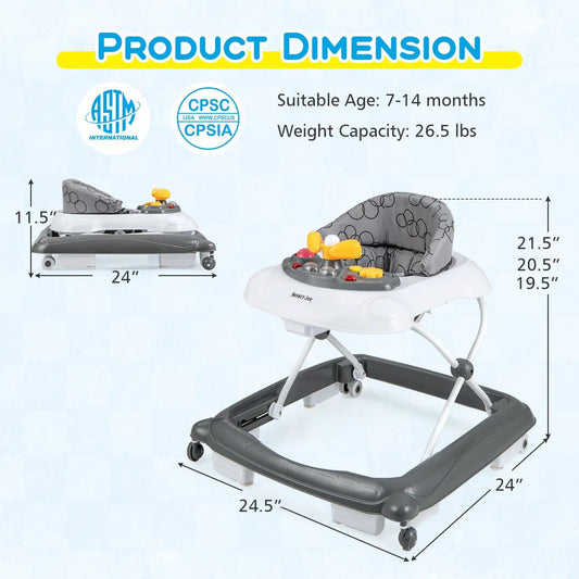 Foldable Baby Walker with 3 height adjustments and padded seat DirectDeals on Tampa Home & Garden Store