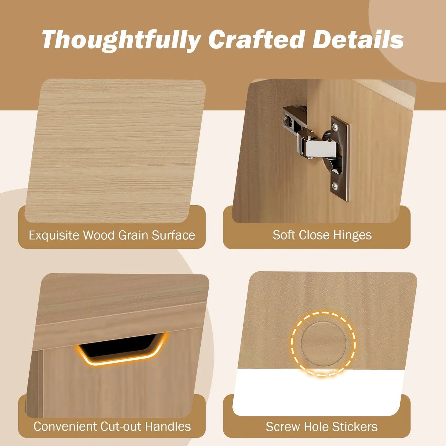 Foldable Coffee Table with Storage Cabinet by DirectDeals, wood grain, soft-close hinges on Tampa Home & Garden Store