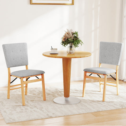 Foldable Dining Chair Set of 2 Armless Kitchen Chair with Padded Seat and Tilt Backrest - Tampa Home & Garden Store