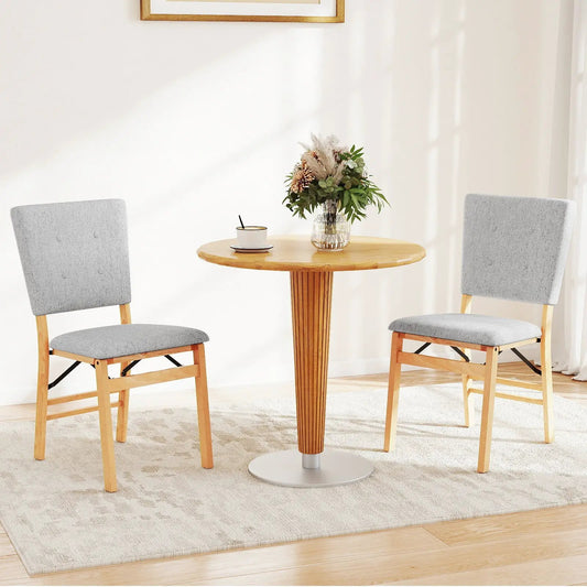 Foldable dining chairs by DirectDeals with padded grey seats (set of 2) on Tampa Home & Garden Store