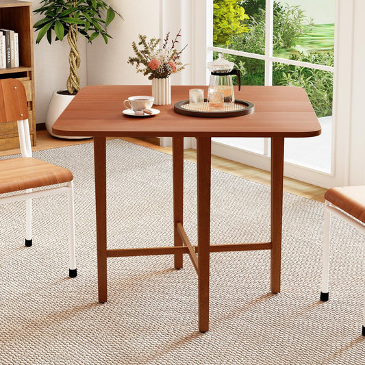 Foldable Dining Table for 2-4 People with Rubber Wood Legs for Small Space - Tampa Home & Garden Store