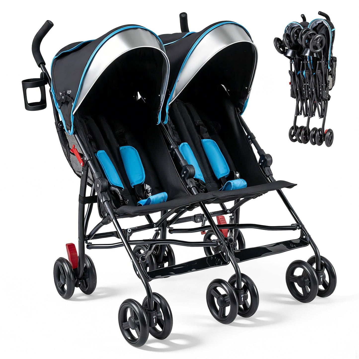 Foldable Twin Baby Double Stroller Ultralight Umbrella Kids Stroller - Tampa Home & Garden Store