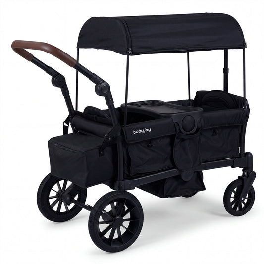 Foldable Wagon Stroller for 2 Kids Double Seater Toddler Stroller with Removable Canopy - Tampa Home & Garden Store