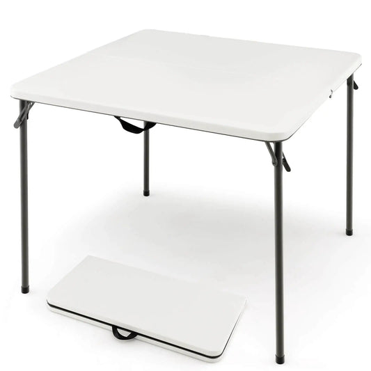 DirectDeals folding camping table with all-weather white tabletop and gray legs on Tampa Home & Garden Store