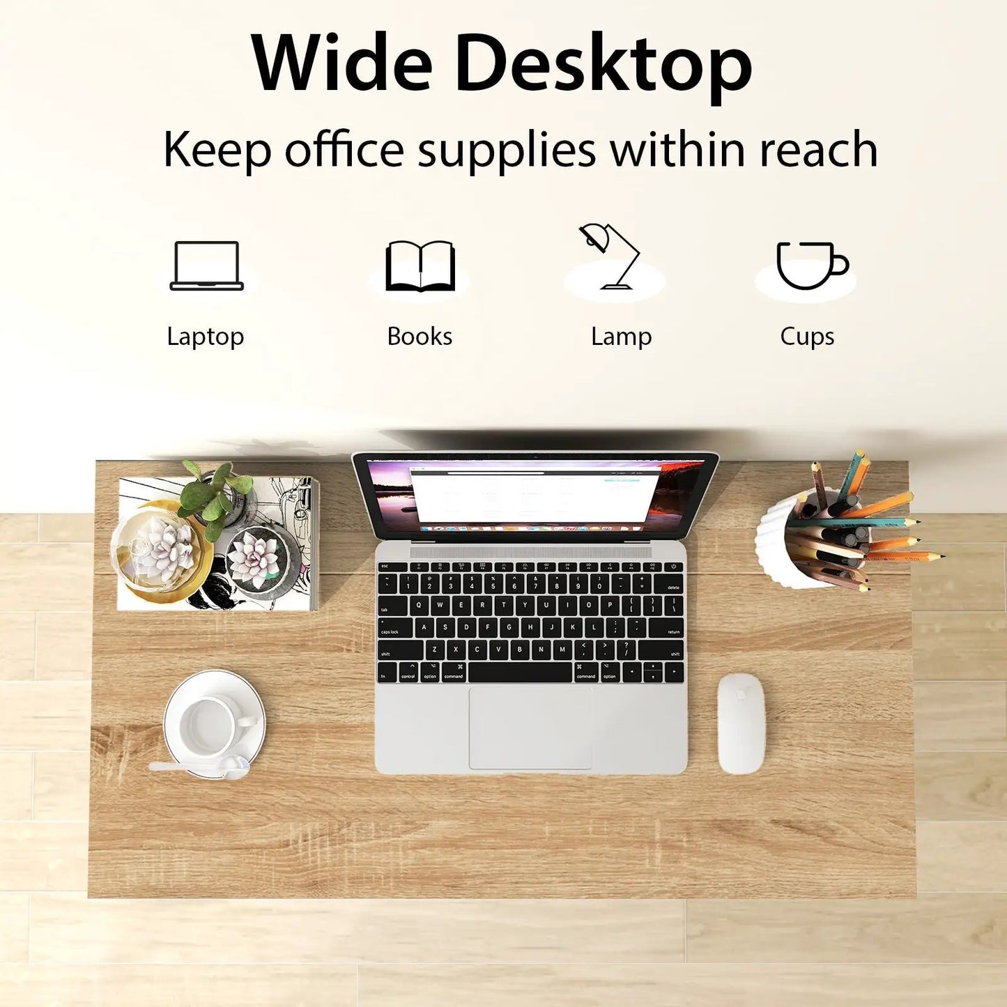 31 Inch Space-Saving Folding Desk for Office by DirectDeals in wood with laptop and cup on Tampa Home & Garden Store