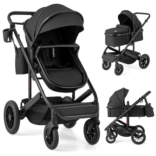 3-in-1 Folding Convertible Newborn Stroller with Detachable Bassinet - Tampa Home & Garden Store