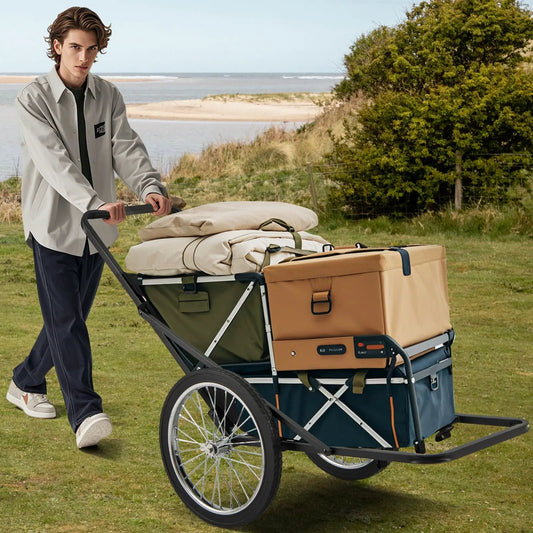 DirectDeals 550 Lbs Folding Deer Cart with Polyester Liner, metal frame and green cargo bag on Tampa Home & Garden Store