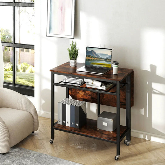 Folding table with expandable desk and wine rack, DirectDeals, wood top on Tampa Home & Garden Store