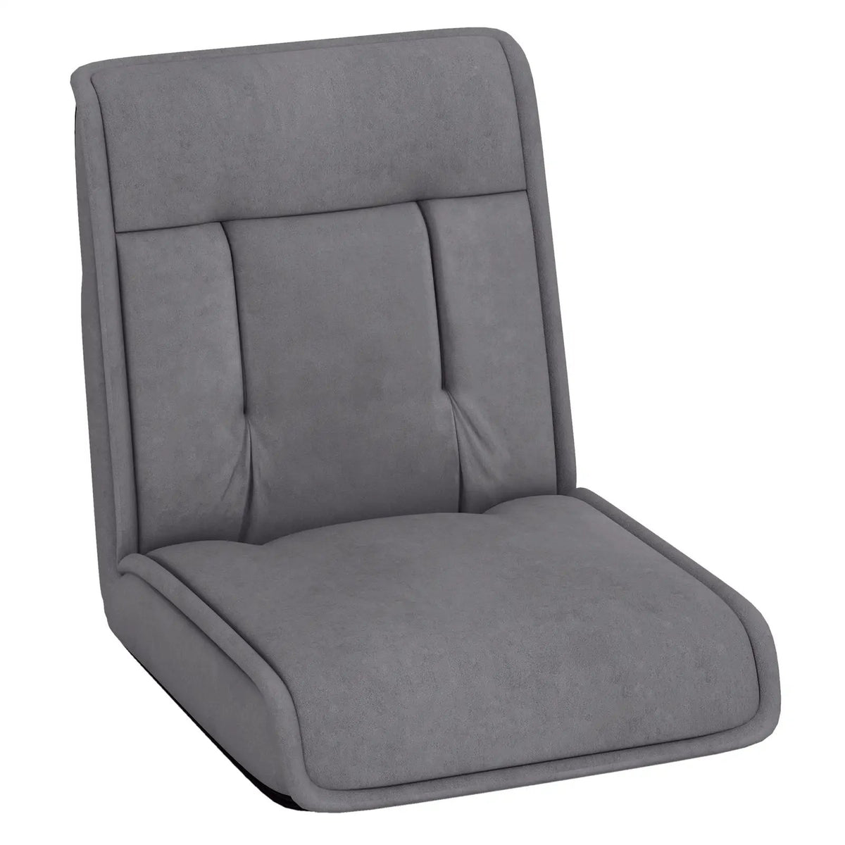 DirectDeals folding floor chair with 14-position backrest in gray fabric, tufted cushions on Tampa Home & Garden Store