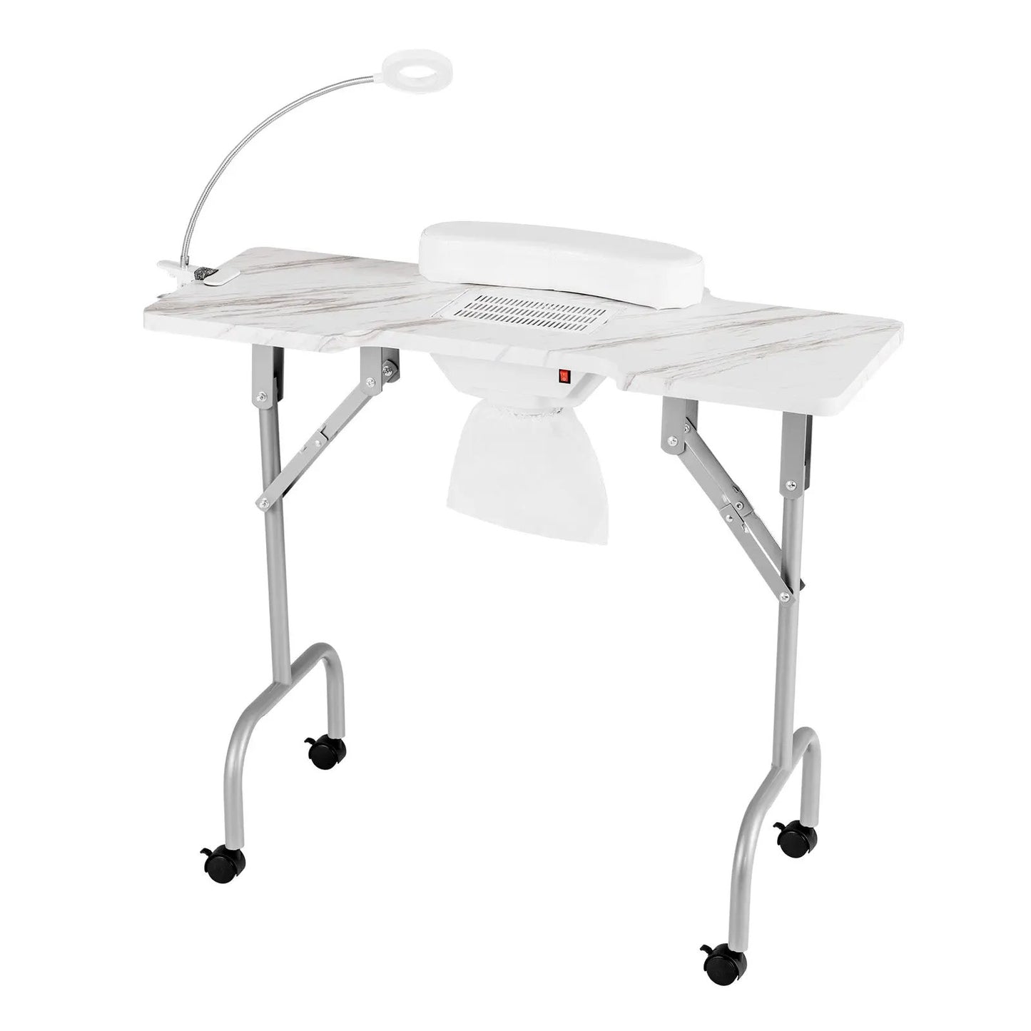 DirectDeals folding manicure table with dust collector and marble top adjustable lamp on Tampa Home & Garden Store