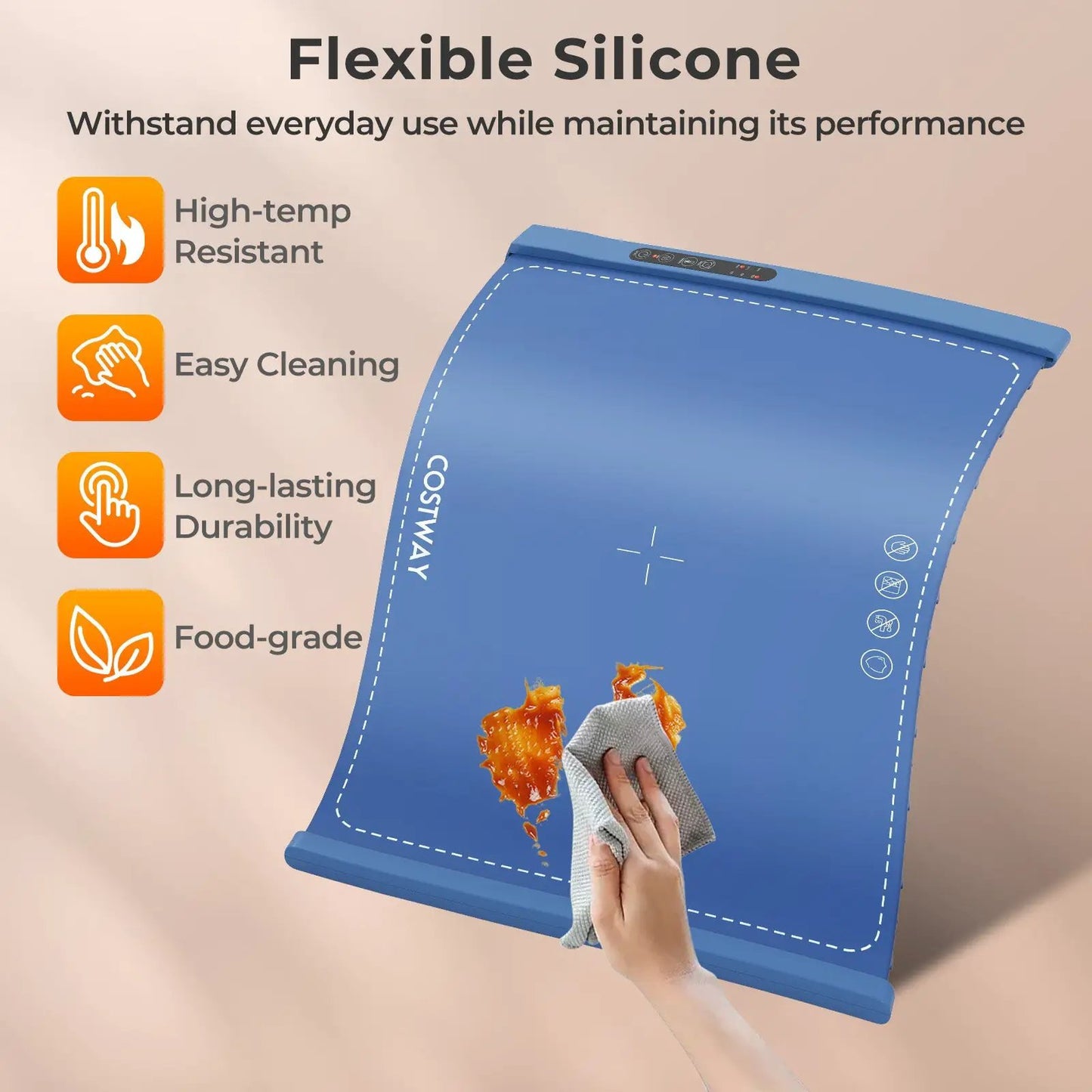 Rollable blue food warming mat with portable heating and control panel, easy cleaning DirectDeals on Tampa Home & Garden Store