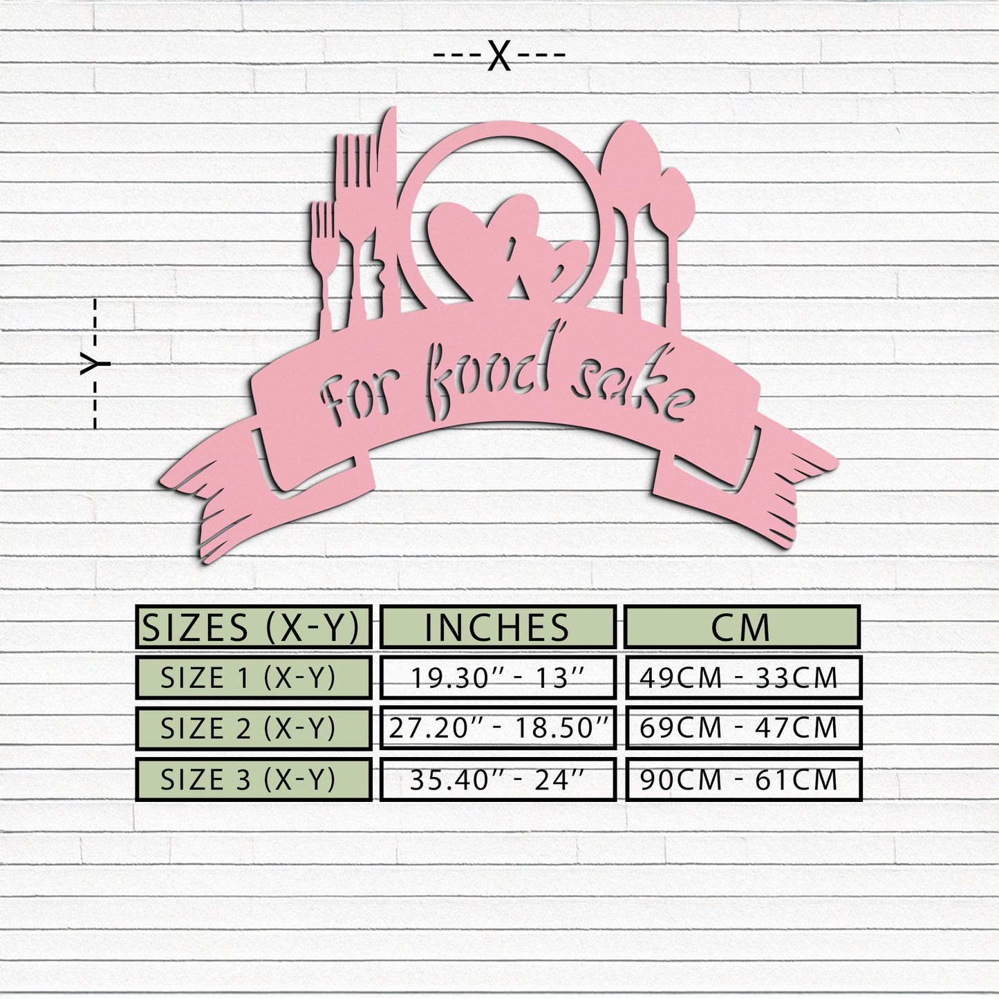 For Food Sake Metal Wall Art – Modern Kitchen & Dining Room Decor - KAFGP139 - Tampa Home & Garden Store