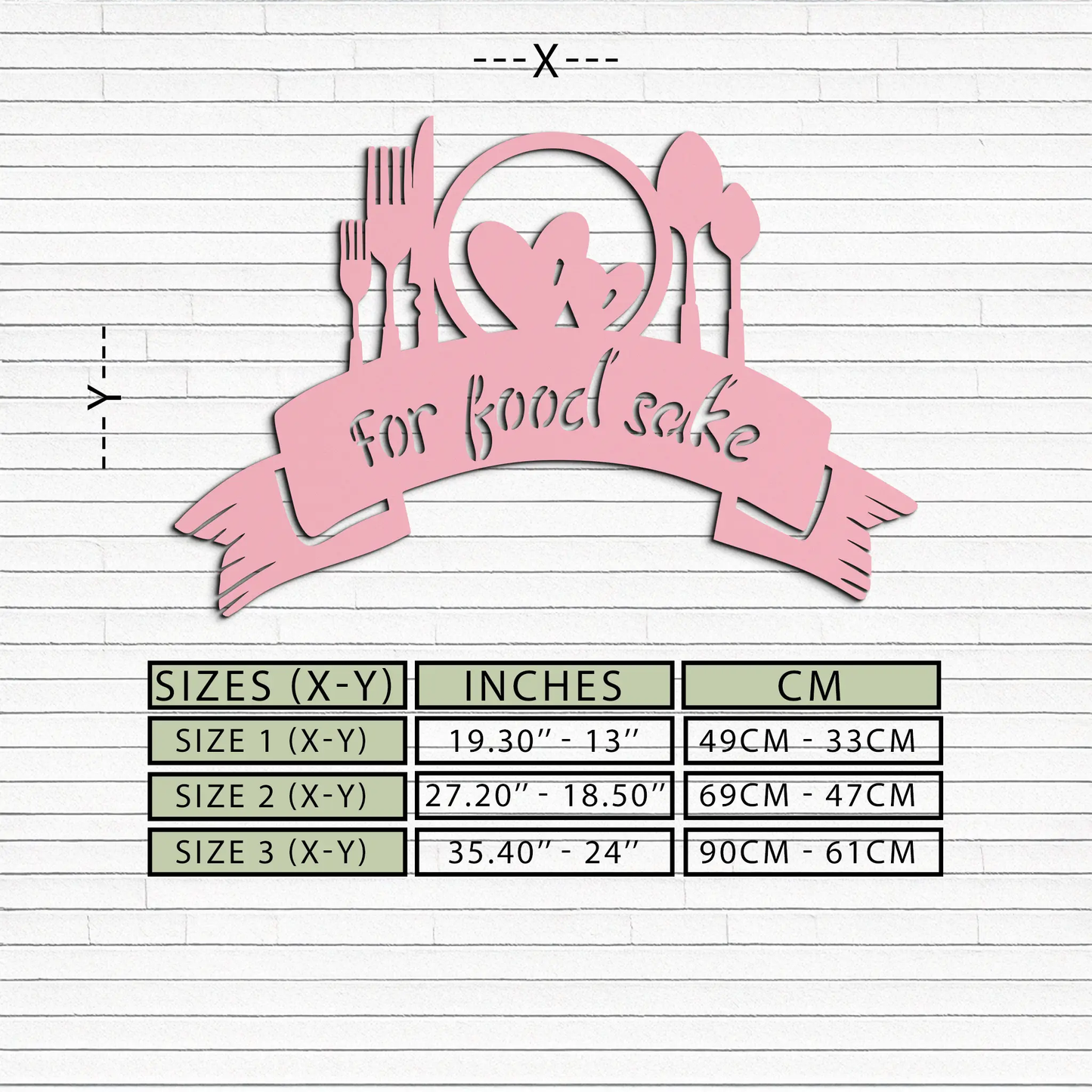 Girl Power metal wall art pink with forks, knife and heart motif by Enova Art on Tampa Home & Garden Store