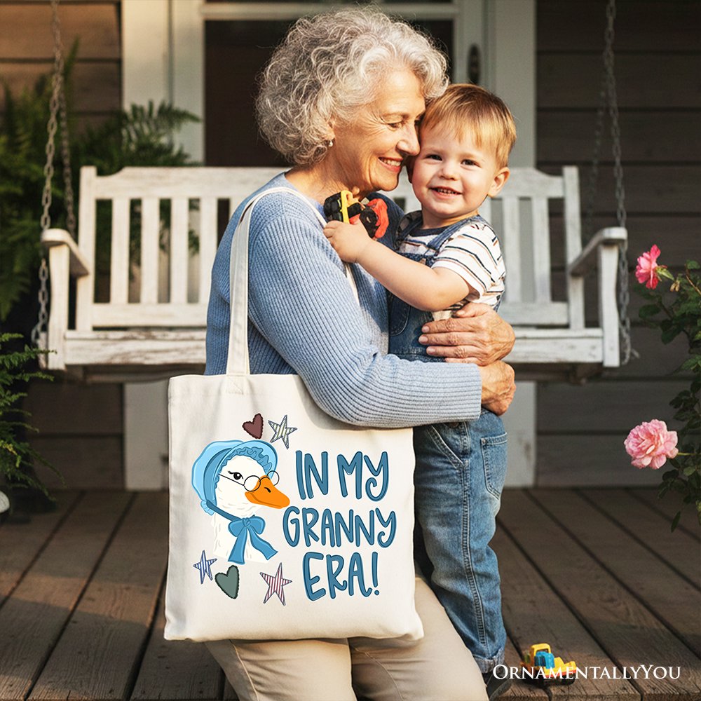 Funny Granny Era Goose a Canvas Tote Bag