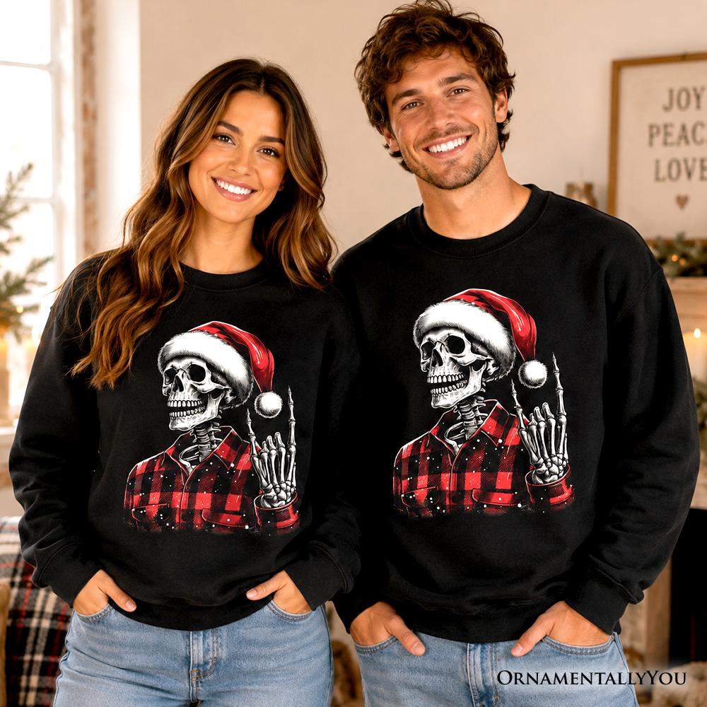 Buffalo Plaid Christmas Skeleton Sweatshirt