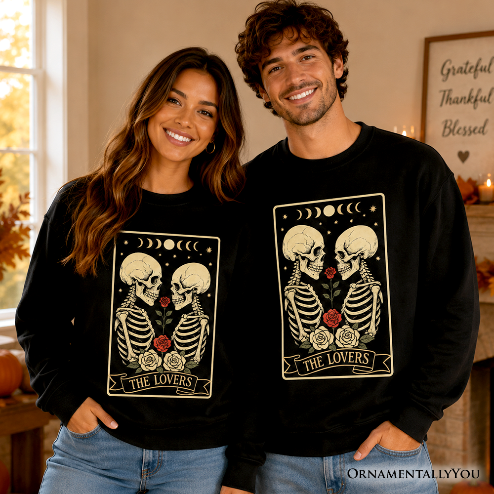 Tarot Lovers Card and Gothic Rose Sweatshirt