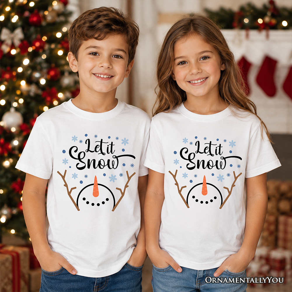 Soft Cotton Snowman Winter Holiday Tee for Kids
