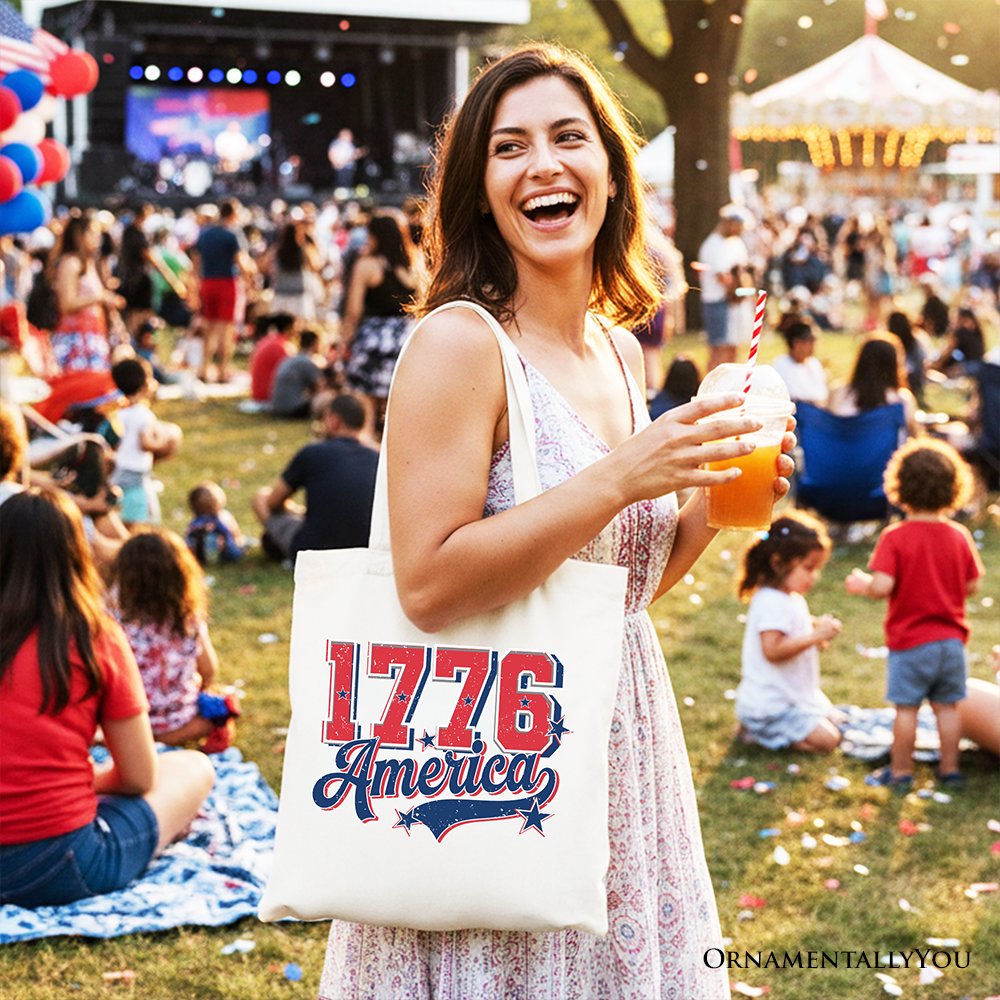 Vintage American Tote Bag for Independence Day