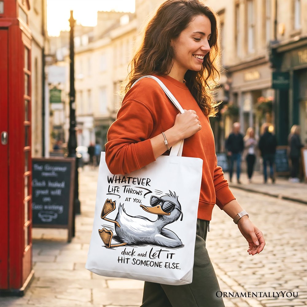 Chill Duck Life Quote Tote Bag for Gift Shoppers