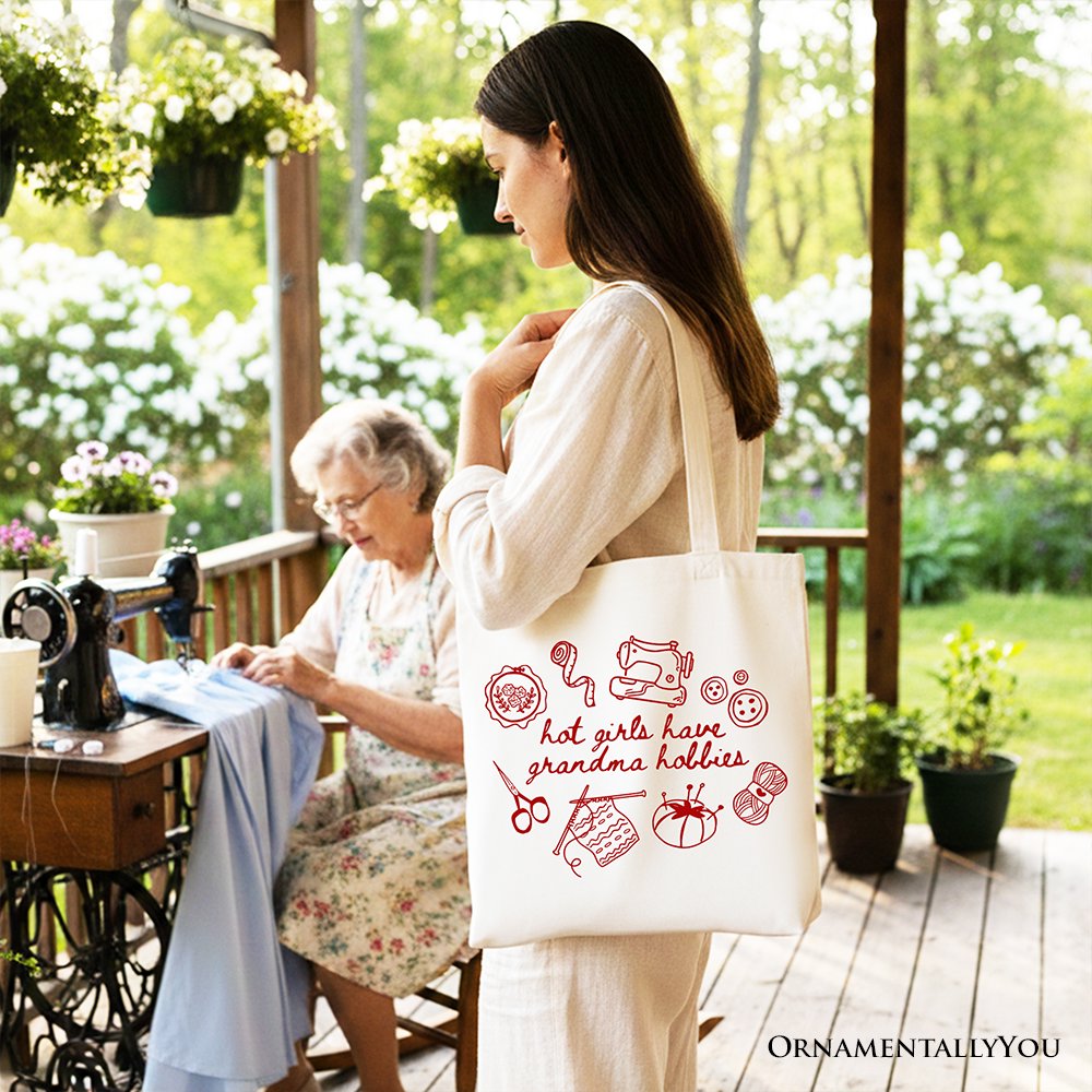 Granny Era Sewing Knitting Tote Bag and Gifts