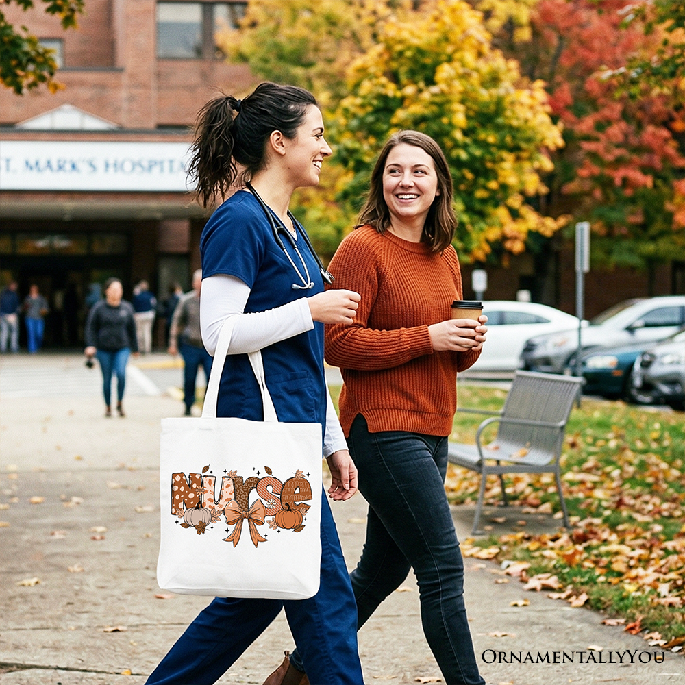 Nurse Coquette Fall Tote Bag and Cozy Pumpkins