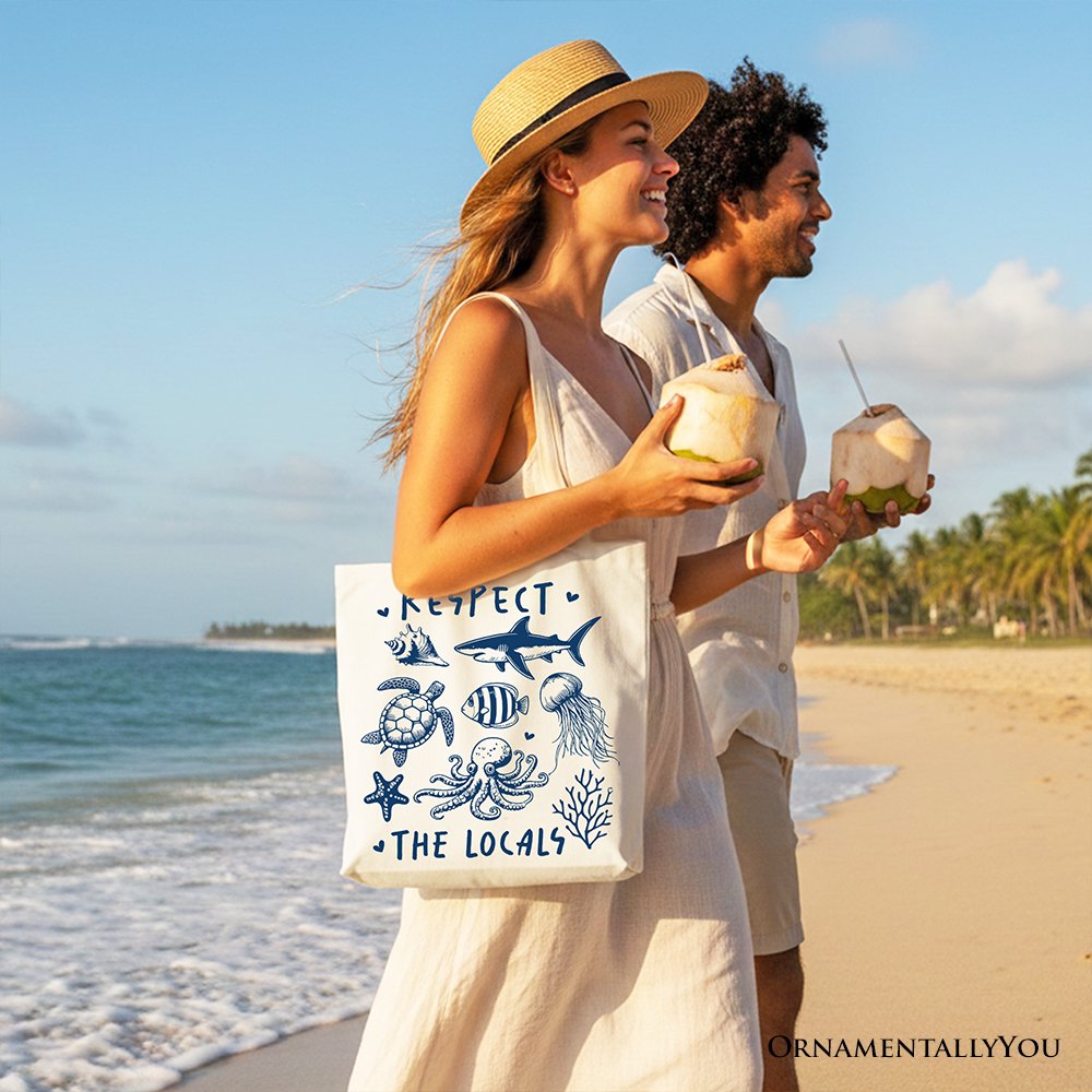Ocean Animals Canvas Tote Bag and Beach Gear