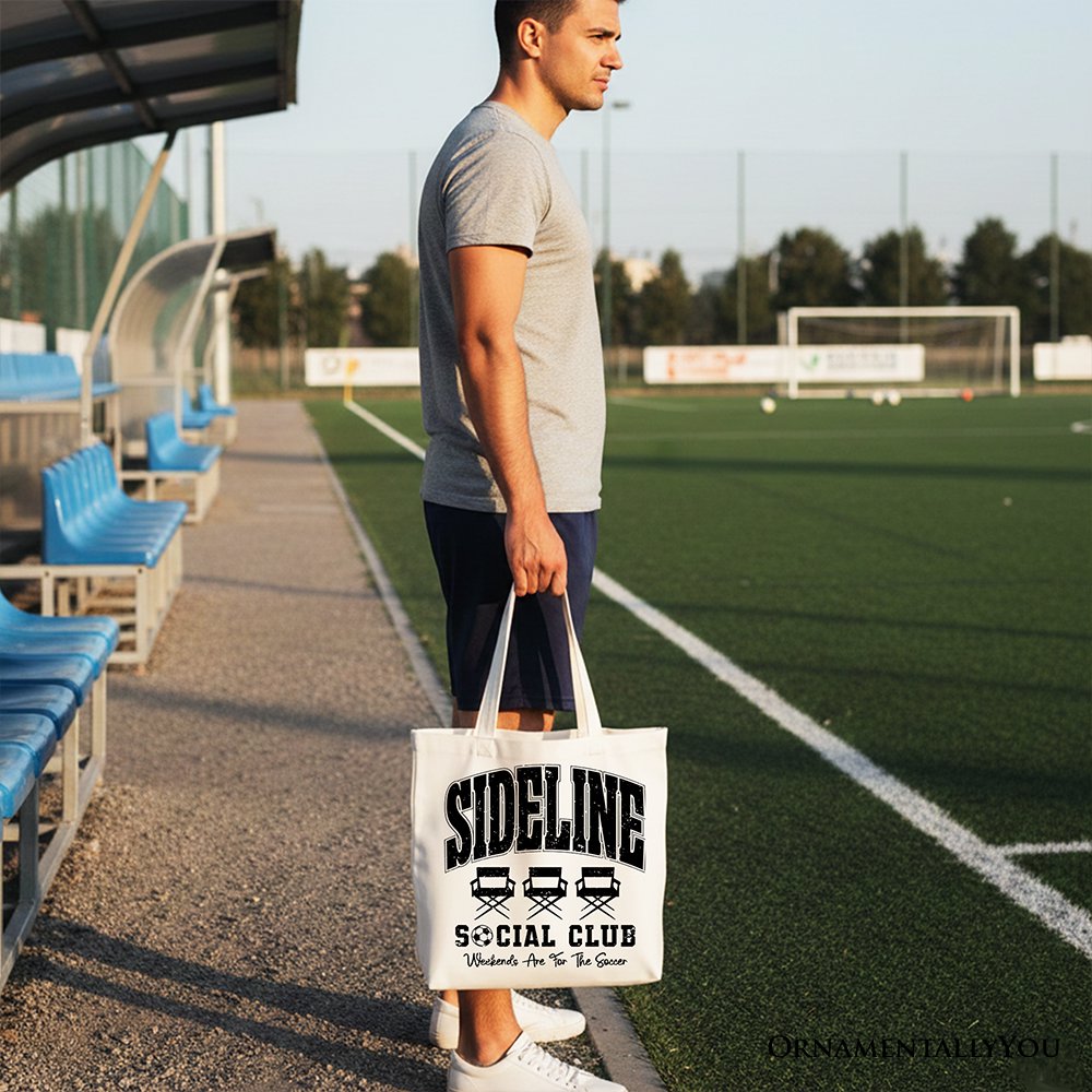Sideline Soccer Canvas Tote Bag and Soft Handles