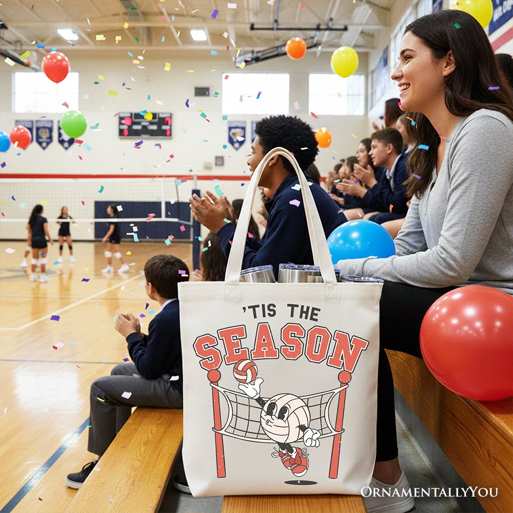 Tis the Season Volleyball Canvas Tote Bag