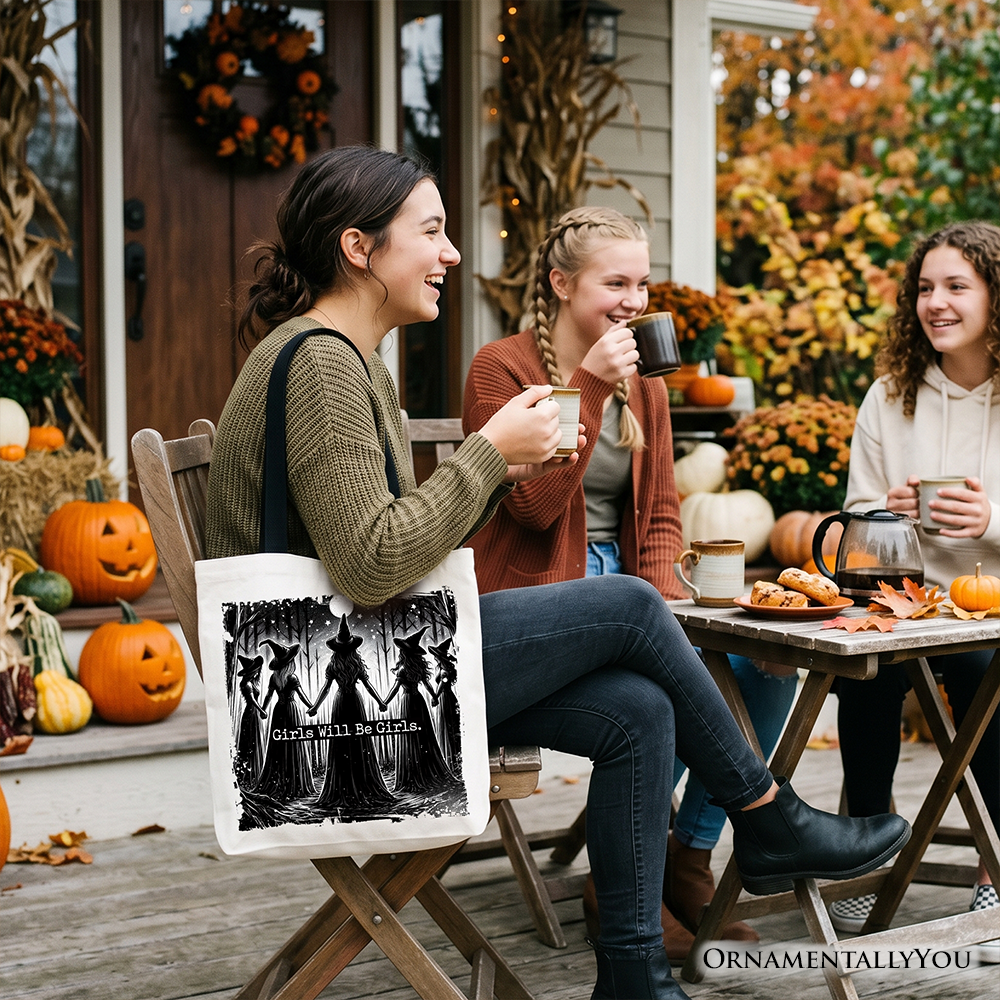 Girls Will Be Girls Witch Coven Canvas Tote
