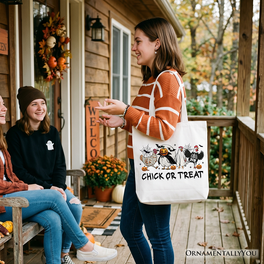 Country Chick or Treat Halloween Canvas Tote