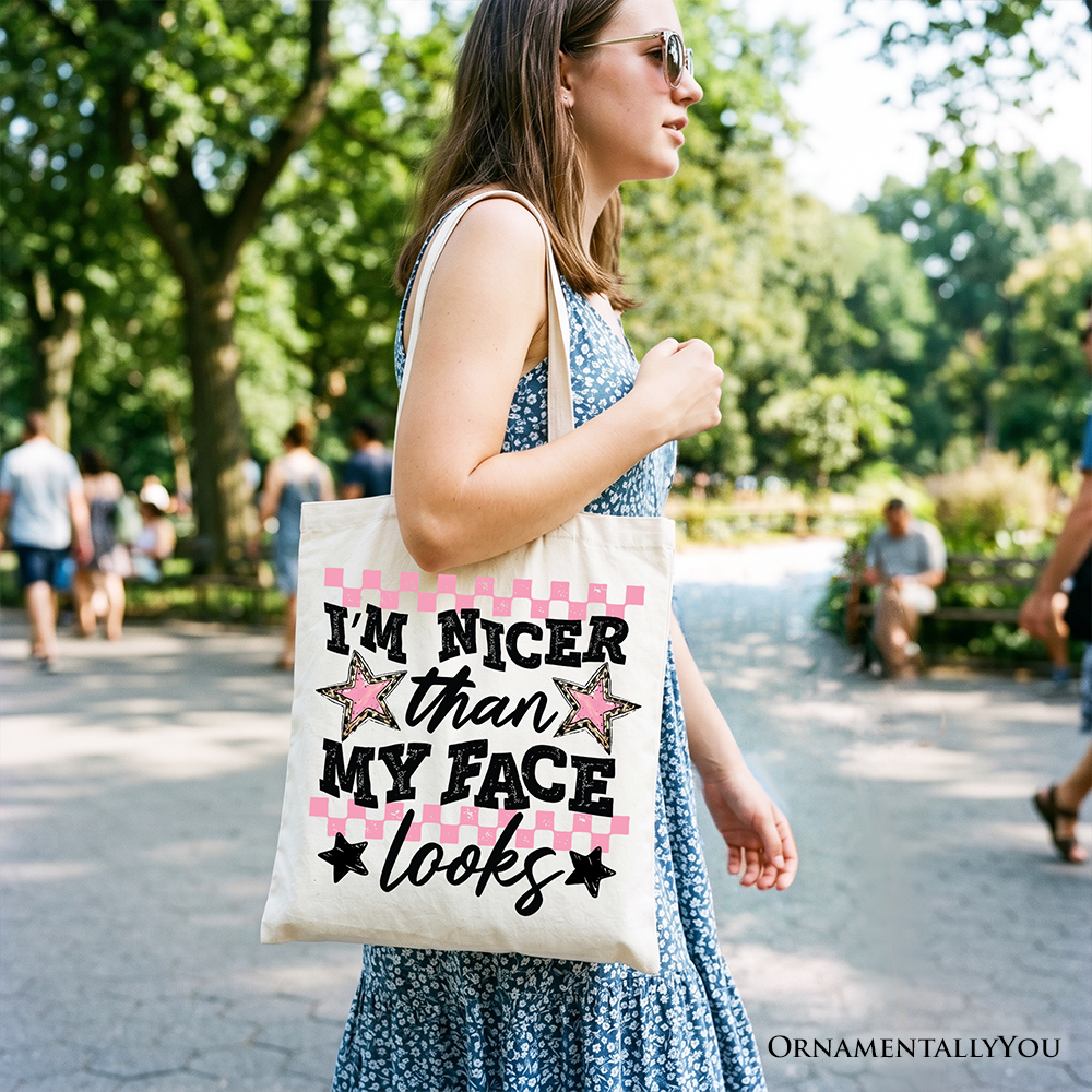 Sarcastic Tote Bag and Checkered Relatable Print