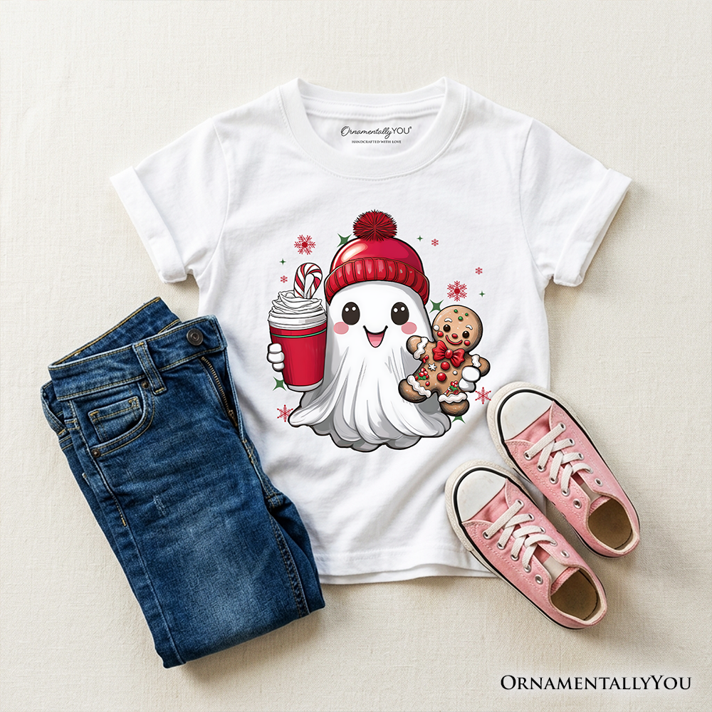 Cute Kids Ghost and Gingerbread Christmas Tee