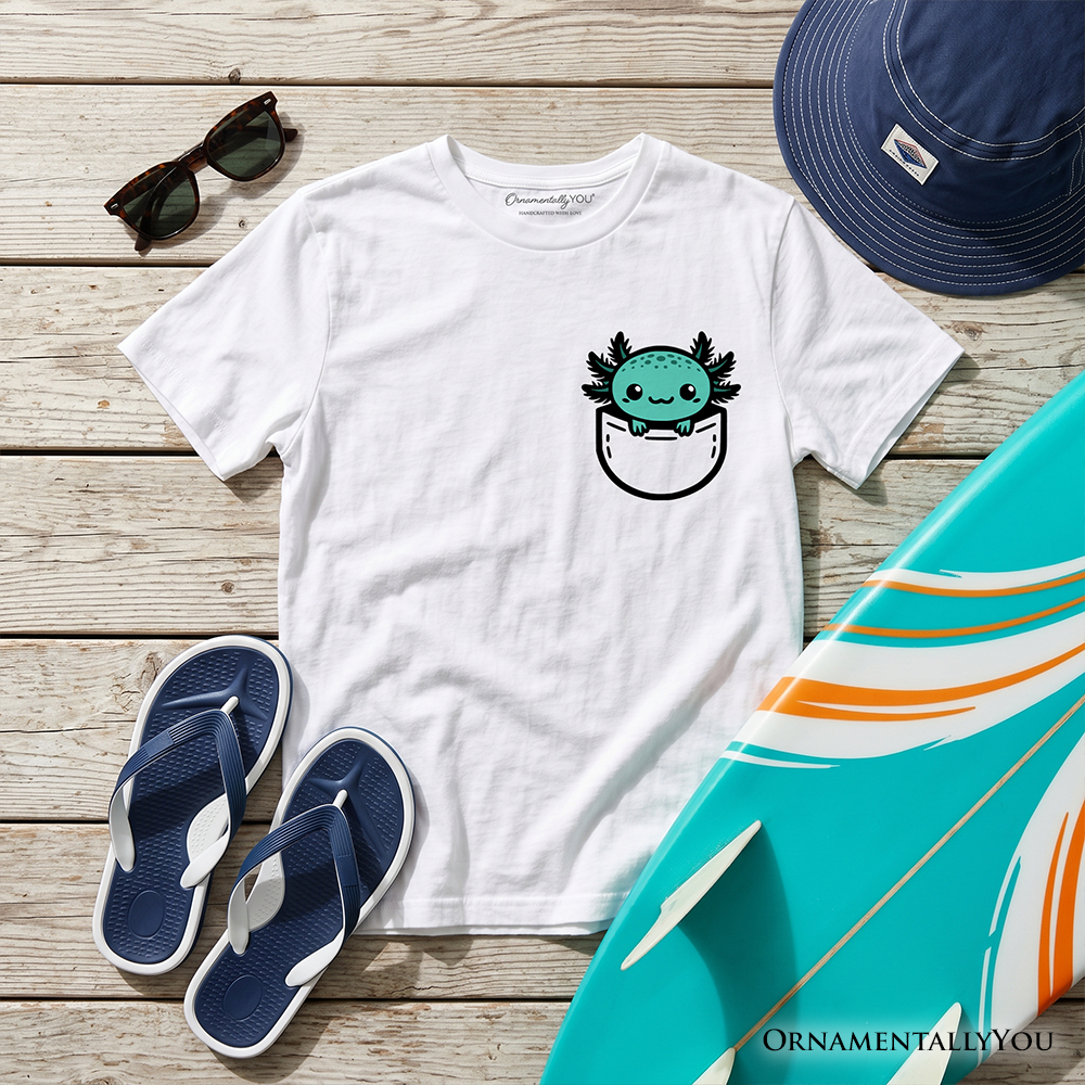 Blue Axolotl Kids Shirt and Pocket Cotton Tee