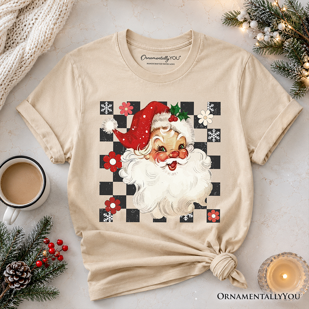 Kids Checkered Santa Claus and Merry Vintage Tee