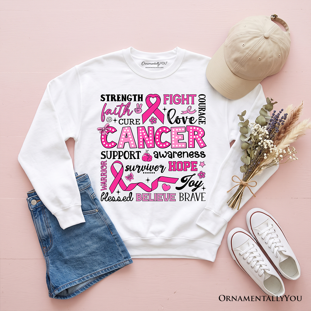 Pink Ribbon and Breast Cancer Support Sweatshirt