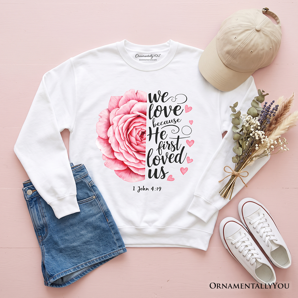 Bible Verse and Christian Floral Rose Sweatshirt