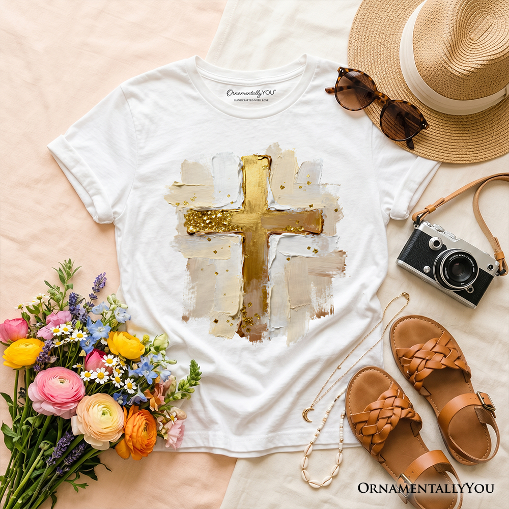 Kids Oil Brushstroke Cross Tee for Easter