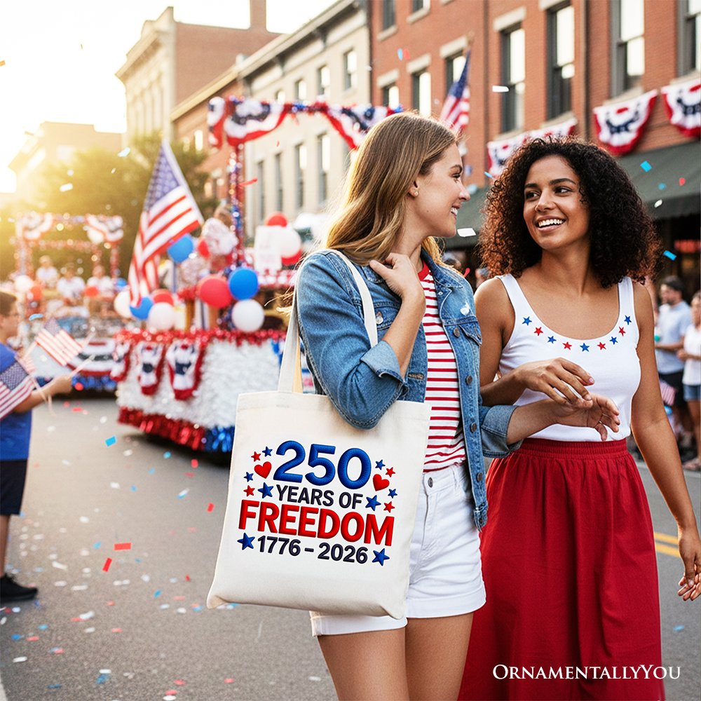 250 Years Freedom and Patriotic Varsity Tote