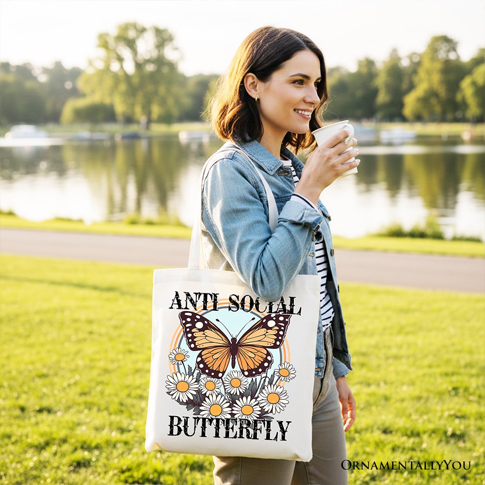 Anti Social Butterfly Canvas Tote Bag and a Gift