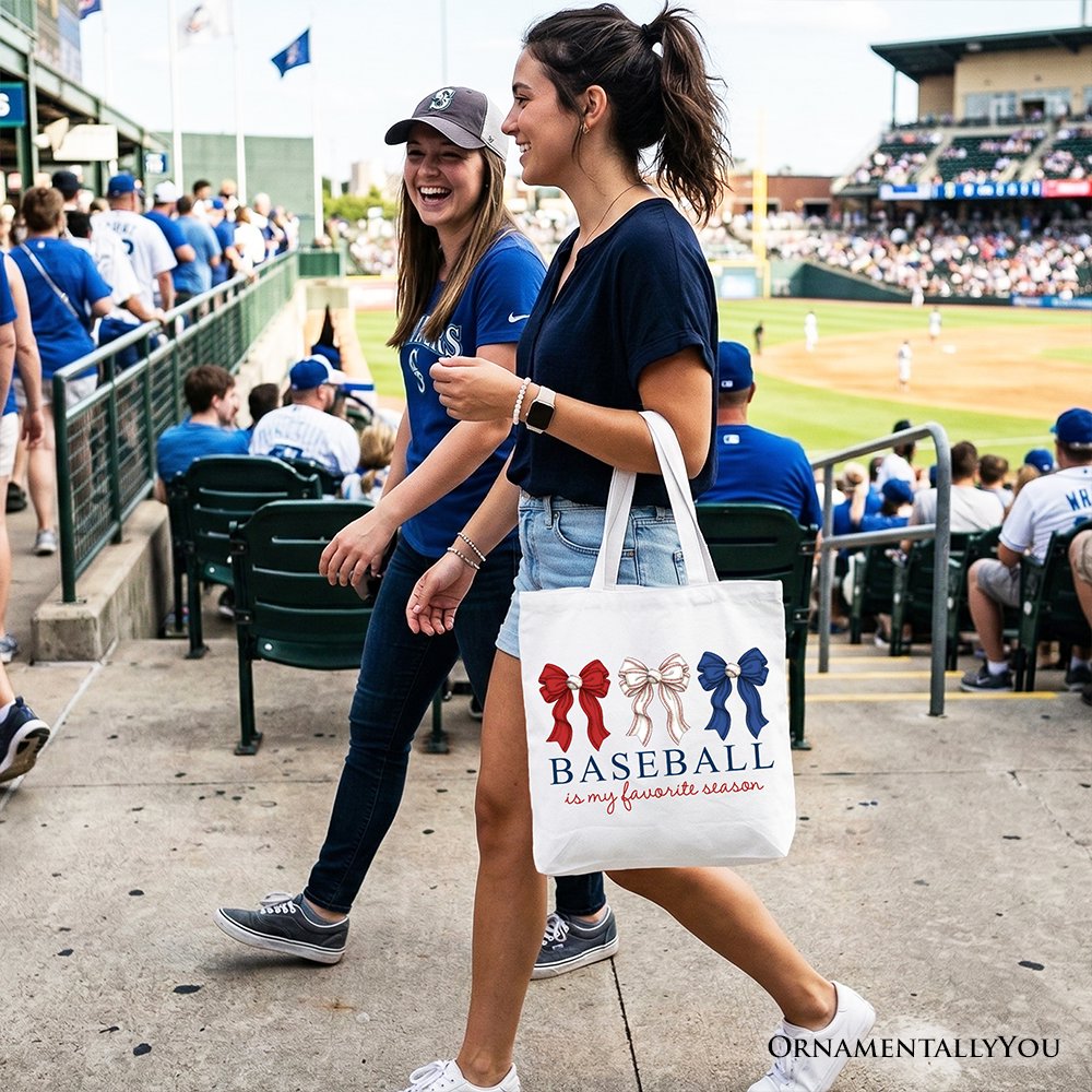 Coquette Baseball Canvas Tote Bag for Game Day
