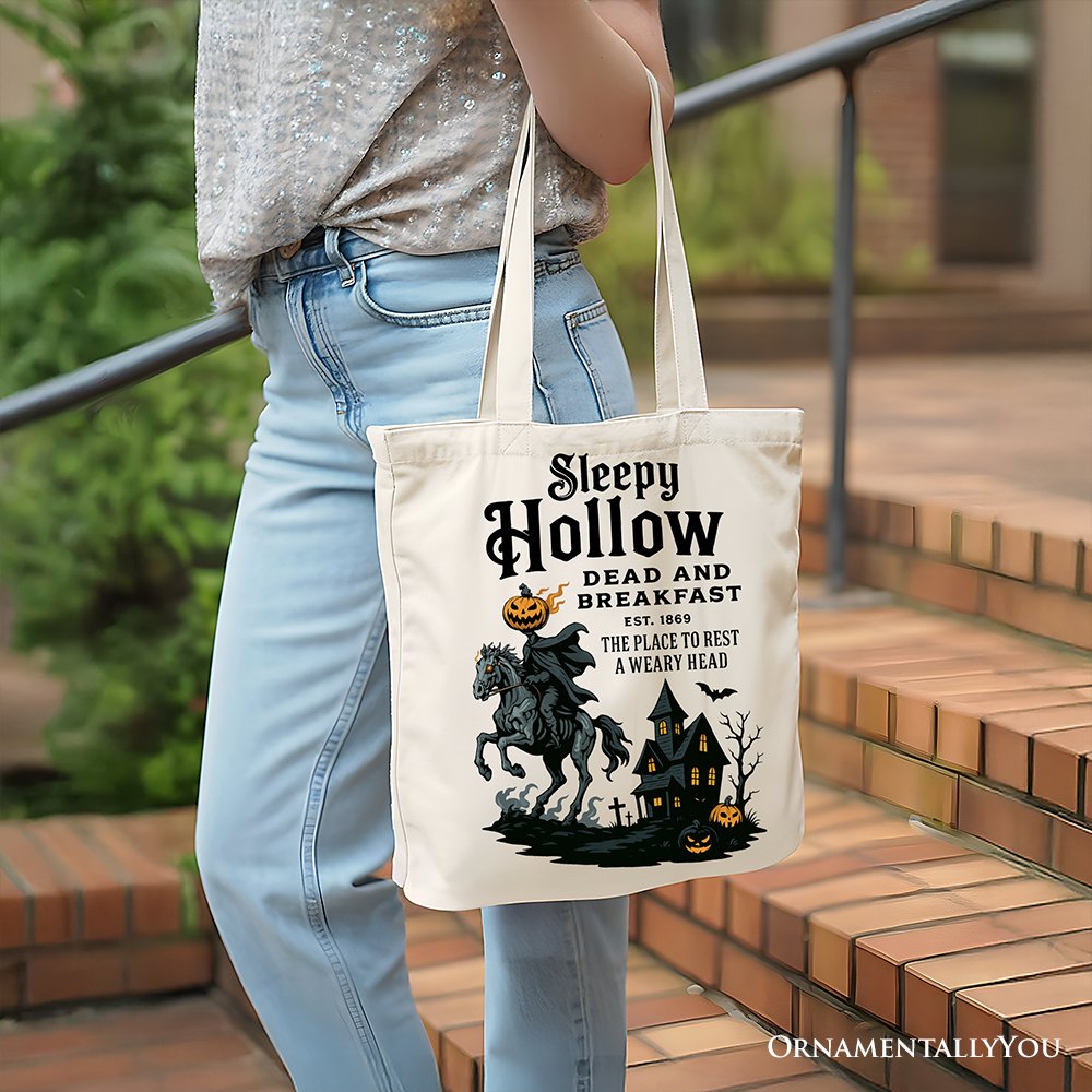 Headless Horseman Halloween Canvas Tote Bag