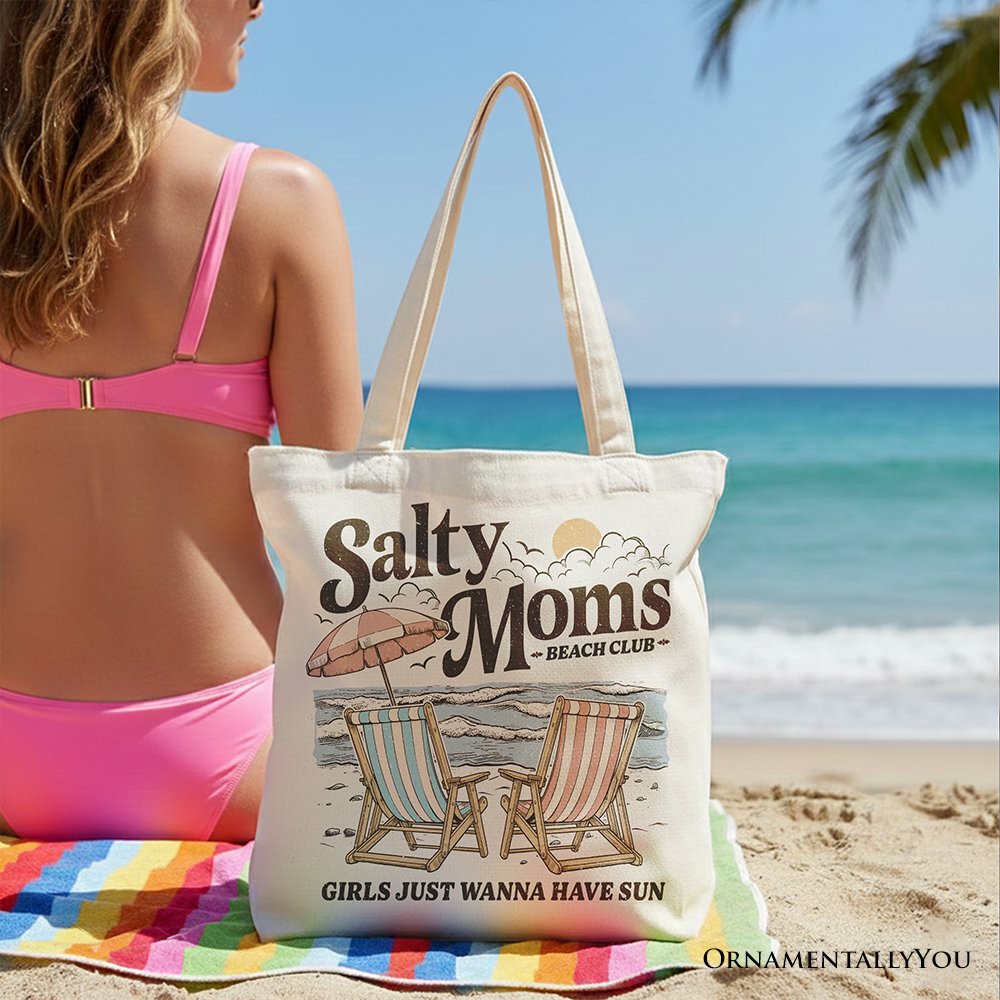 Salty Moms Canvas Tote and Retro Beach Bag
