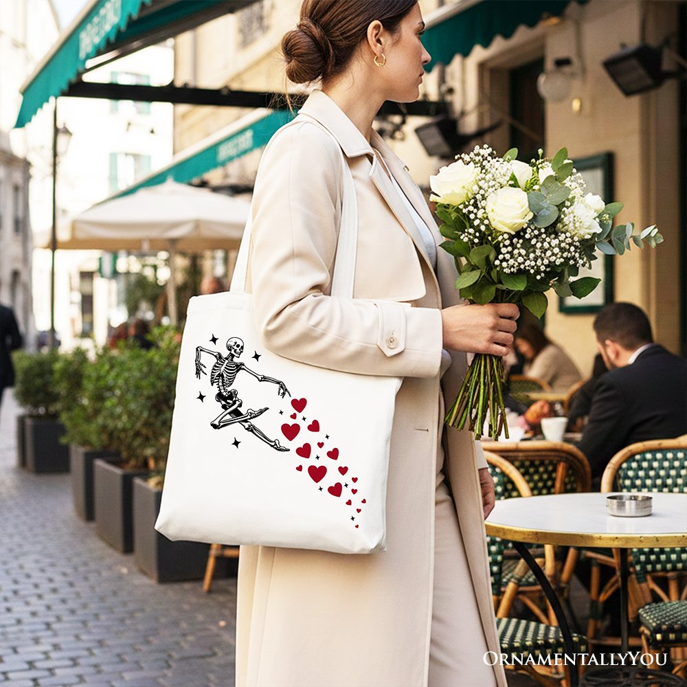 Skeleton Hearts Valentine Tote Bag for Women