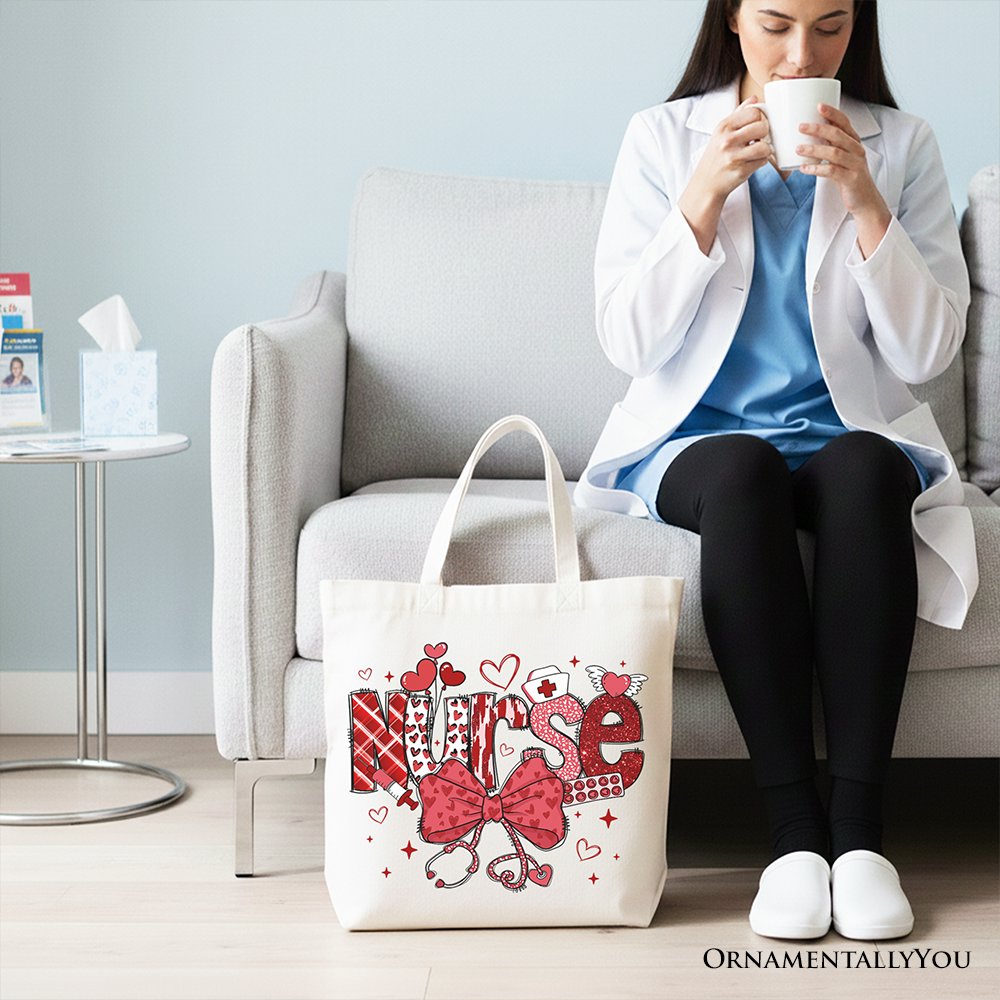 Valentine Nurse And Coquette Canvas Tote Bag
