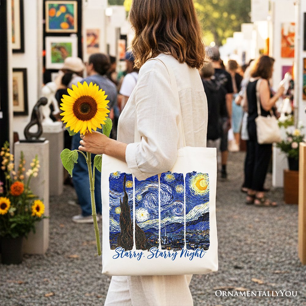 Van Gogh Starry Night and Canvas Tote Bag